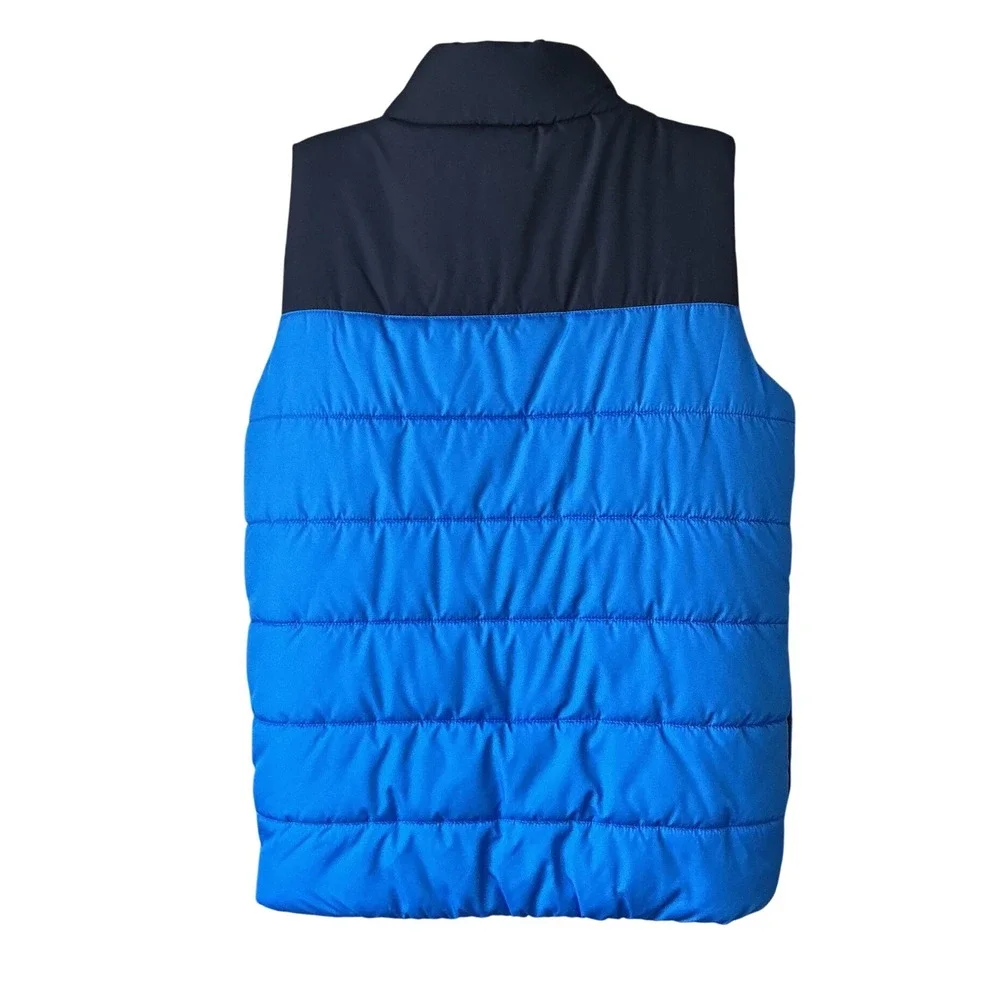 Puma Boys Blue Navy Quilted Puffer Vest Full Zip Size M 10/12
